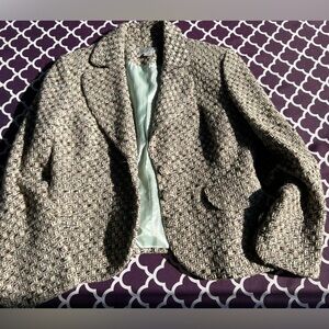 Women’s  Ann Taylor LOFT Cream, Turquoise, Brown Blazer